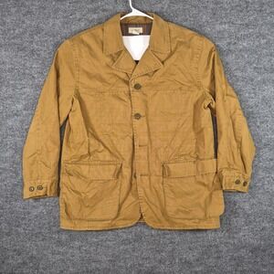 J Crew Jacket Mens‎ XL Brown Barn Coat Cotton Canvas Flannel Lined Hunting